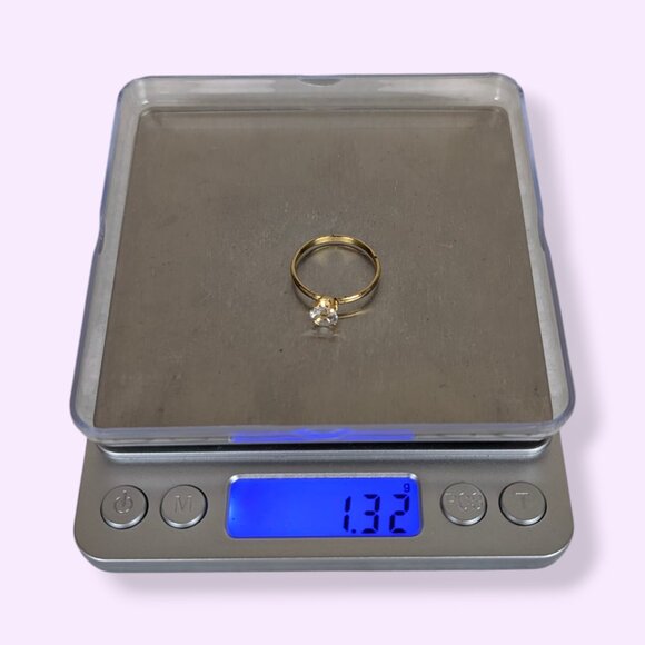 (2/$20) V. Faceted Glass Solitaire Ring - Picture 5 of 6